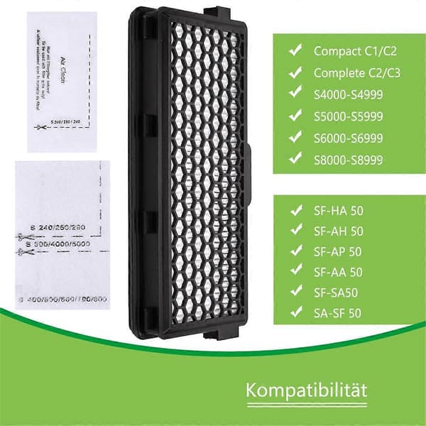 Sæt med udskiftningsfiltre til støvsuger Compact C1 & C2, Complete C2 & C3, S8340, HEPA-filter