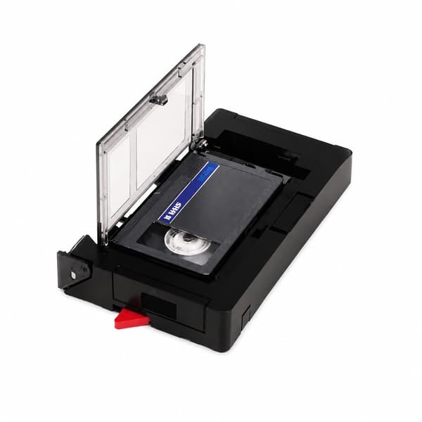 VHS-C-adapter til afspilning af VHS-C-bånd i videobåndoptager, batteridrevet