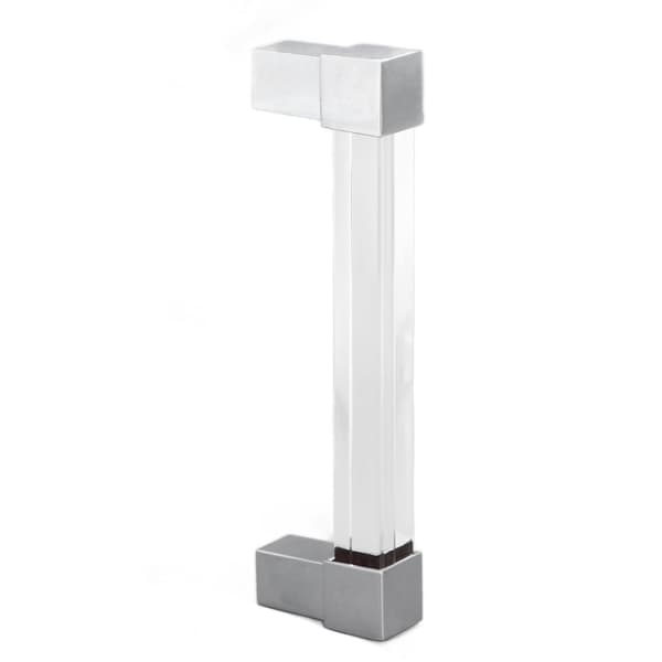 Akryl Krystall Skuffehåndtak, Enkelt Hull, Sølv, 128mm Hullavstand for Kjøkkenskap Kommode