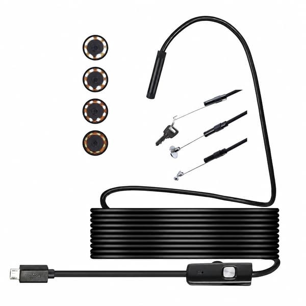 USB-endoskopinspektionskamera för Android PC, 5m kabel, 6 LED, 5.5mm lins