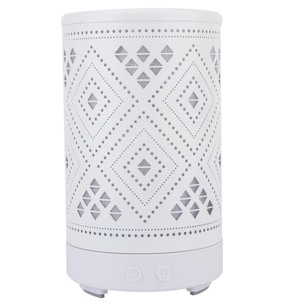 Bordplade hul jern luftfugter, aroma diffuser med farverigt natlys, hvid