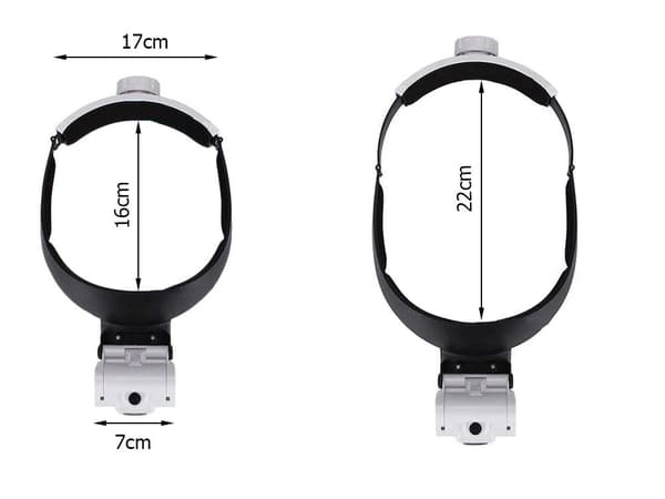 LED-hodelupe med 5 utskiftbare linser, 1x-3,5x, håndfri, for smykker, elektronikkreparasjon