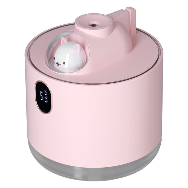 500 ml USB-luftfukter, romskip nattlys, stor kapasitet, bil- og hjemmebruk, rosa
