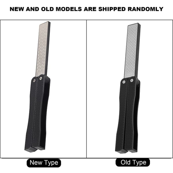 Foldbar dobbeltsidet knivsliber, diamant, bærbar, skridsikker, sort