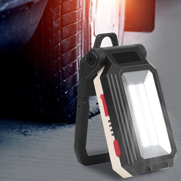 Mini sammenfoldelig LED COB arbejdslampe, magnetisk, justerbar lysstyrke, krog, USB genopladelig til udendørs reparation
