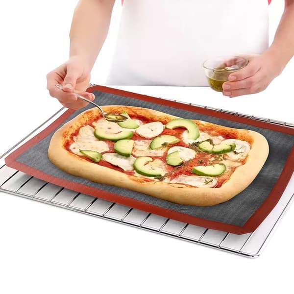 Sklisikker mikroperforert silikonovnsmatte, bakematte for kjeks makroner pizza kake, bakeutstyr