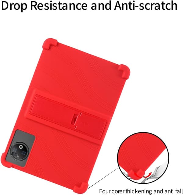 Silikonfodral för surfplatta kompatibelt med DOOGEE V Pad 12\", justerbart stativ, stötsäkert, barnvänligt
