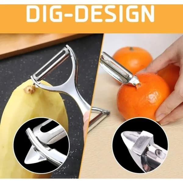 Potetskreller i rustfritt stål, ergonomisk sklisikkert håndtak, for mango og agurker