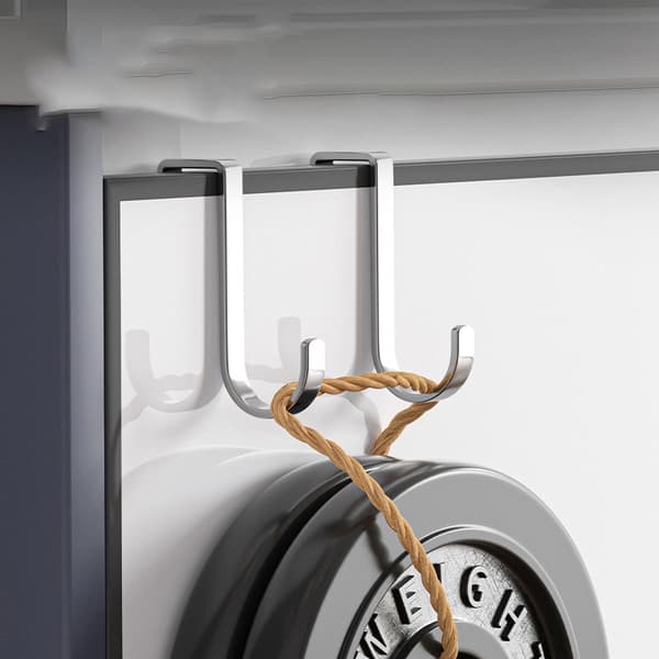 Krokar för skåpdörr, dubbla krokar för kök, 2-pack, silver, storlek S S