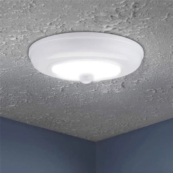 Trådløs batteridrevet LED-loftslampe med bevægelsessensor, 120°, hvid, ABS