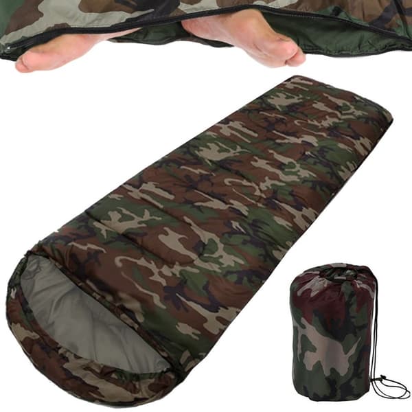 Mumie sovepose 200x65cm, polyester, lynlås i fuld længde, camping og vandreture