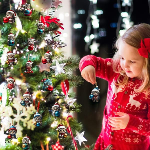 Kattpynt Julekalender, 24-dagers nedtelling, Akryl Katteanheng, Modell C