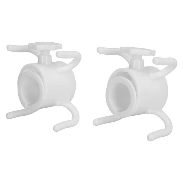 Plaststrandparasollhängkrok, 4-grenad, handdukshatt solglasögonhållare, vit, 2-pack