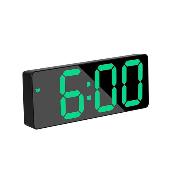 LED Elektronisk Vekkerklokke, Plast, Batteri- og Plug-In Dobbel Bruk, Enkel Stil Rectangular black orange lantern