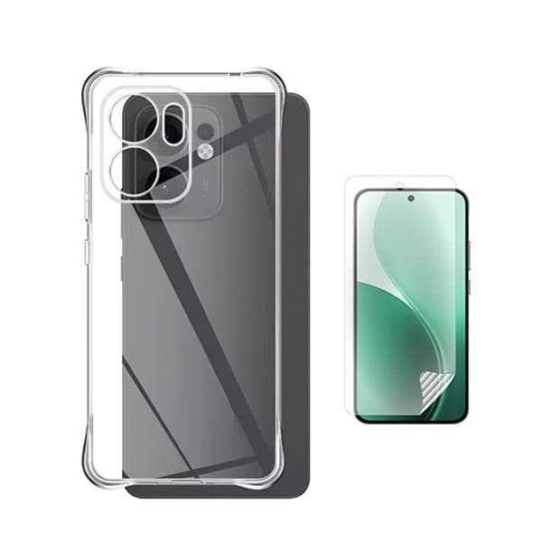 Stötsäkert bakstycke + Hydrogel skärmskydd kompatibelt med Oppo Reno14, Transparent