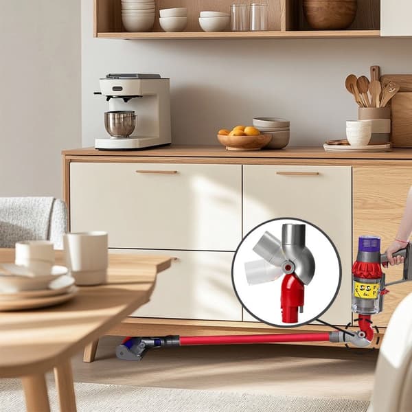 Vinkeladapter med lynkobling til Dyson V7/V8/V10/V11, grå/rød