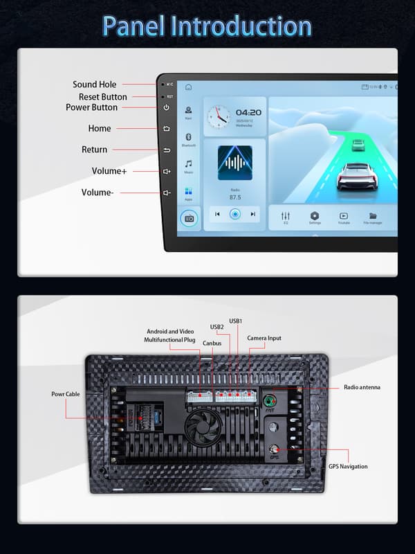 12,1\" Tesla-stil bilstereo for Ford Explorer 2011-2019, trådløs Apple CarPlay, Android 14, 8 kjerner