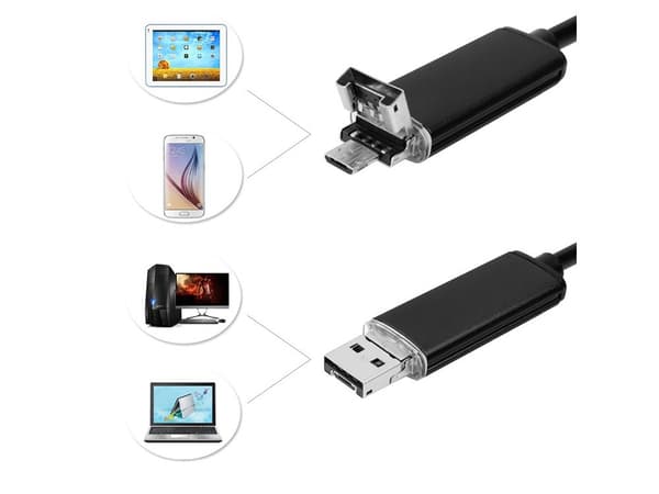 USB Endoskop Inspeksjonskamera 10m, 5.5mm, 6 LED, IP67, Kompatibel med Android PC