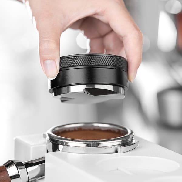 58 mm kaffedistributør, rustfritt stål, 3-bladet, nivelleringsverktøy for bedre espresso