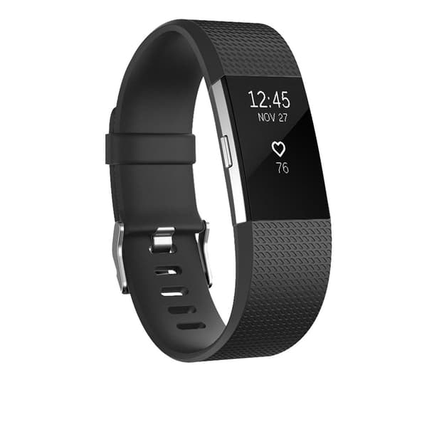 Silikone Sportsrem til Fitbit Charge 2, Sort, Stor, Justerbar, Holdbar
