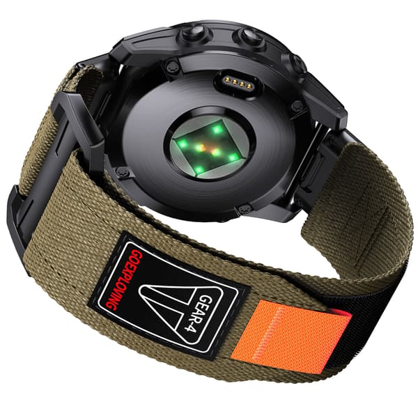 26mm vävt nylonarmband för Garmin, snabbfäste, grön