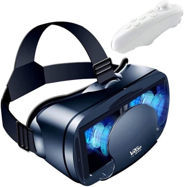 VR-headset 3D-briller til Android iPhone, 120° FOV, justerbar, til film og spil