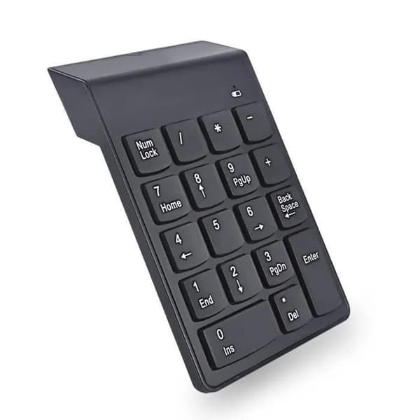 Trådløst numerisk tastatur, 2,4 GHz, ultratyndt, 18 taster, sort, til bærbar pc MacBook