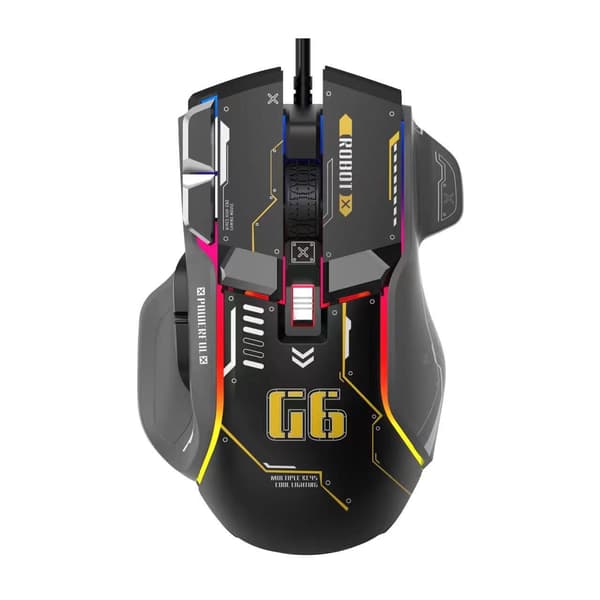 Ergonomisk Gamingmus med RGB, 6 DPI-indstillinger, 7000 Hz, Sort