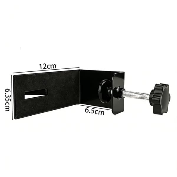 Nøglekrog til dør, justerbar metal, ingen boring, passer til 1,5-5,7 cm, sort