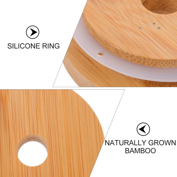 2-pack Mason Jar-lock med sugrörshål - 7 cm breda ersättningslock för dryck och förvaring