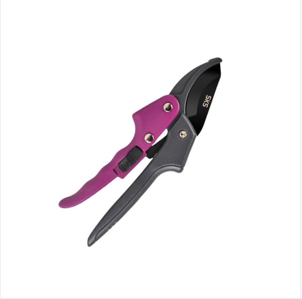 Grensaks med gearmekanisme, rustfrit stålblad, ergonomisk, til beskæring af frugttræer