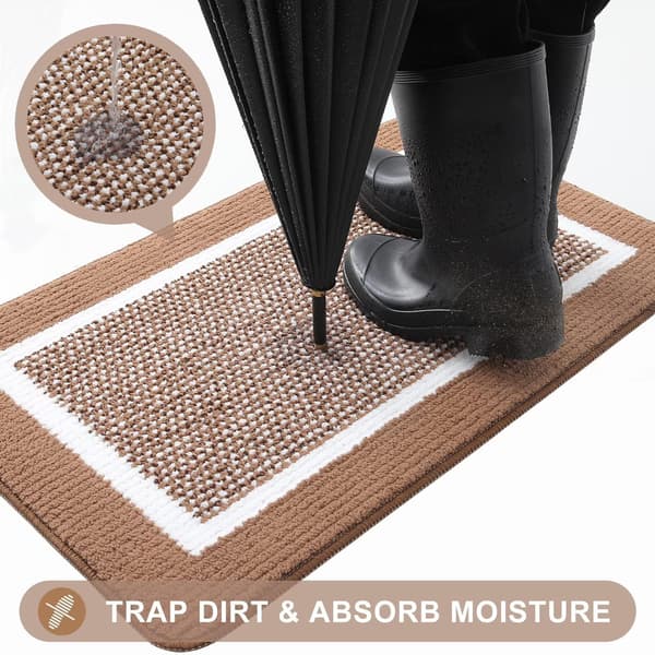 Indendørs dørmåtter, absorberende smudsfangere, skridsikker lav profil 50x80cm brown