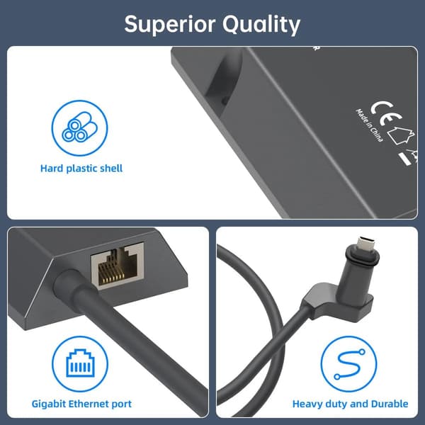 Starlink Standard Actuated Gen 2 USB kablet netværksadapter, 1 Gbps Ethernet, grå
