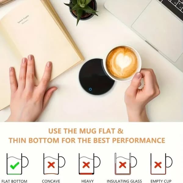 USB-oppvarmet dalbane, koppvarmer for kaffe og te, holder drikke varm