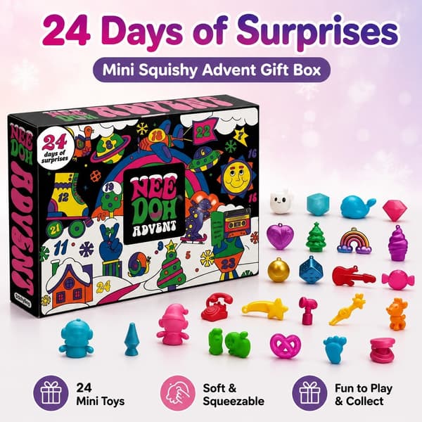 Jul 24-dagars Squishy Blind Box Adventskalender, Långsamt återgående stressleksak Ghost 13-Pack
