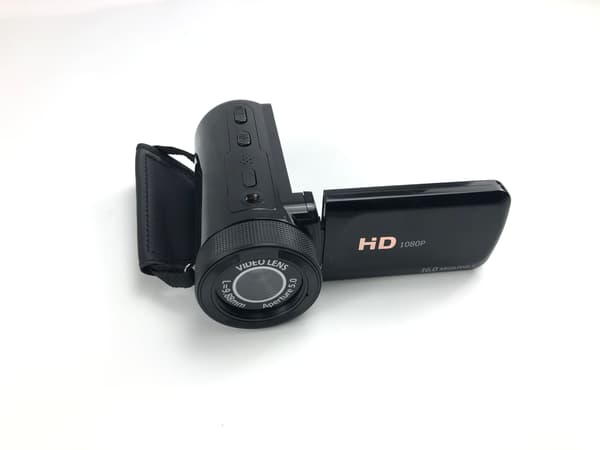 Digitalkamera med vidvinkelobjektiv, 1080p HD-video, 16x zoom, 2,4\" LCD, sort