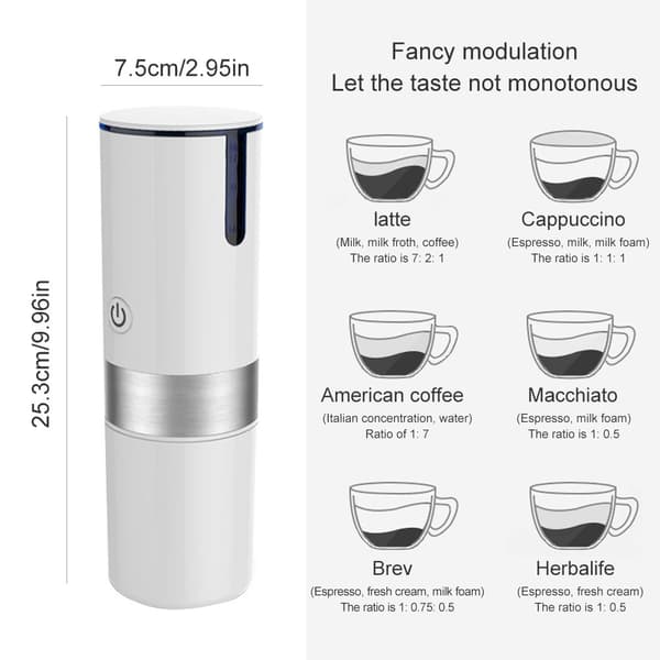 Bærbar espressomaskin USB kaffetrakter, liten reisekaffebrygger