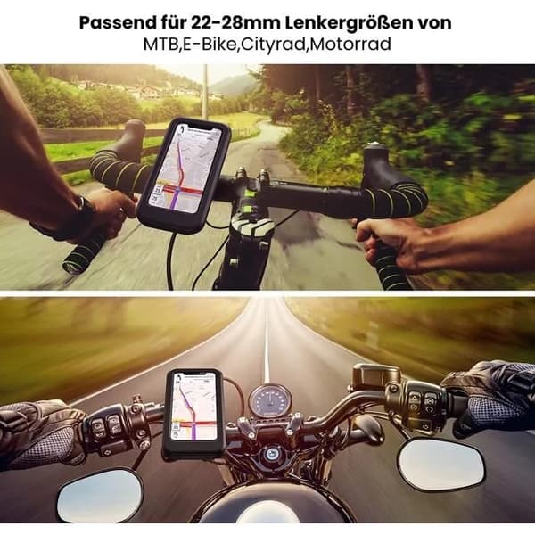 Vandtæt Motorcykel Cykel Telefonholder, Touchscreen Montering til iPhone Samsung Huawei, op til 6.7\"