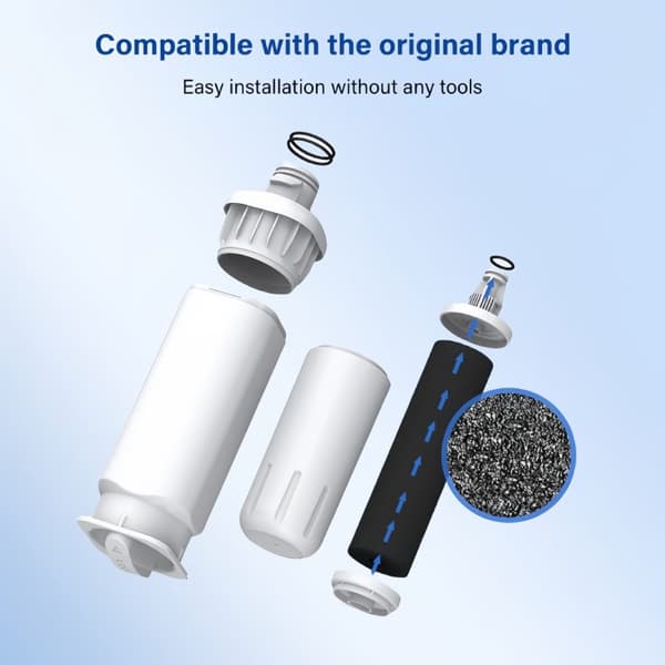 Kjøleskap Vannfilter Kompatibelt med Samsung DA97-17376B, DA97-08006C, Kokosnøttskall Karbon, Hvit White (2 pieces)