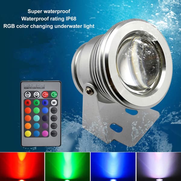 LED-havelys IP68 12V RGB farveskiftende undervandslys til poolfontæne