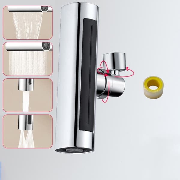 Kjøkkenkran med 4 spraymoduser, 360° rotasjon, rustfritt stål, ett håndtak, sølv