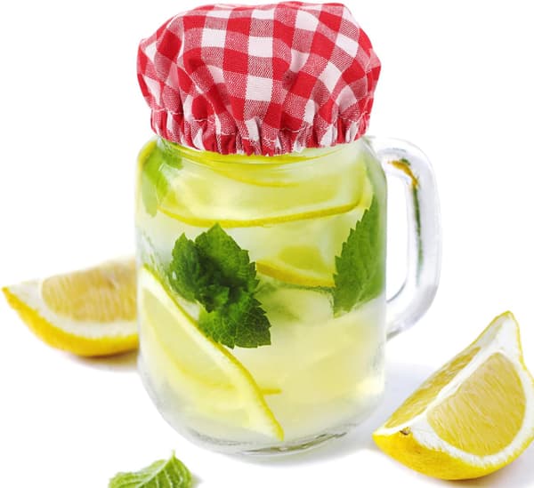 4-pack rutiga burklock i bomull för stora surdegsburkar, andningsbart tyglock med elastisk kant, återanvändbara matlock för köksbröd