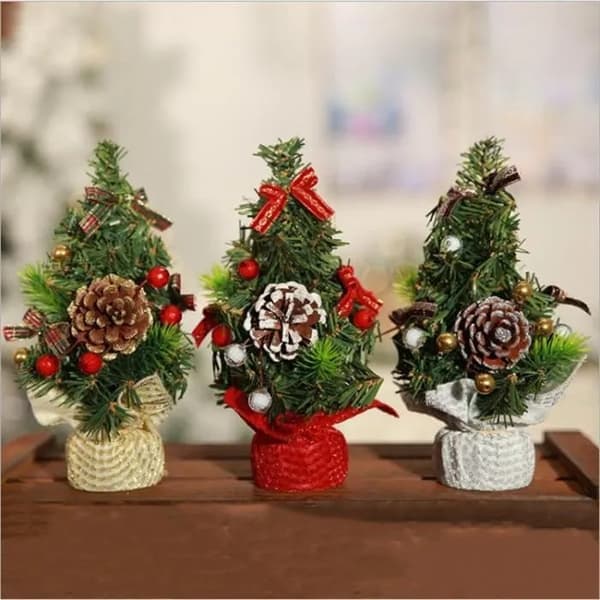Mini julgran 20 cm, 3-pack, skrivbordsdekoration, present till barn