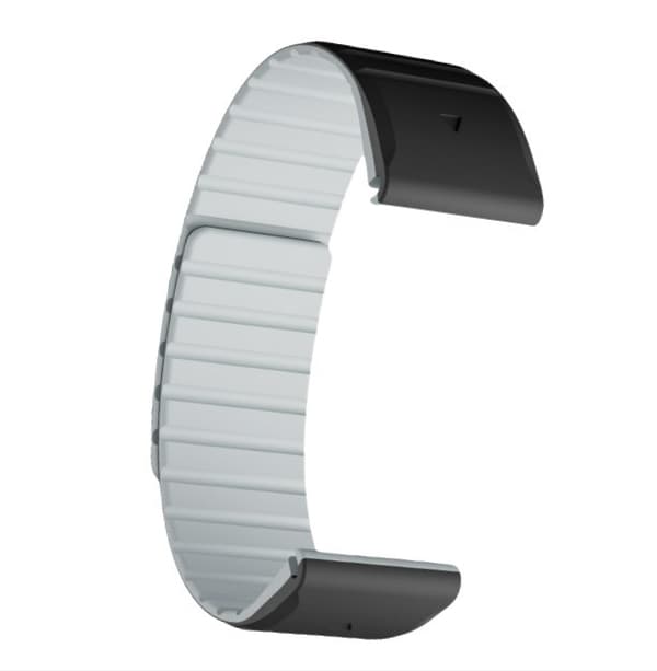 Magnetisk silikone urrem til Garmin Fenix 8/7/6/5, 22mm, Sort+Grå