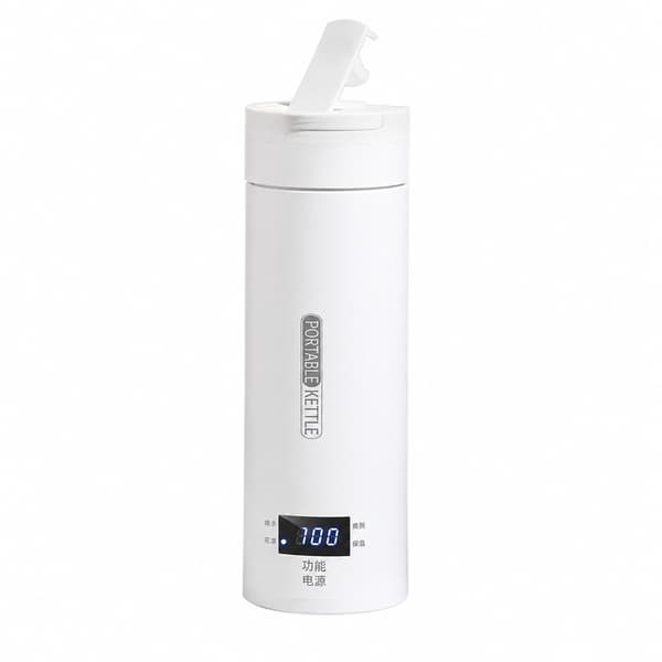 Elektrisk varmtvandskop, hvid, 304 rustfrit stål, smart simrefunktion, 220V