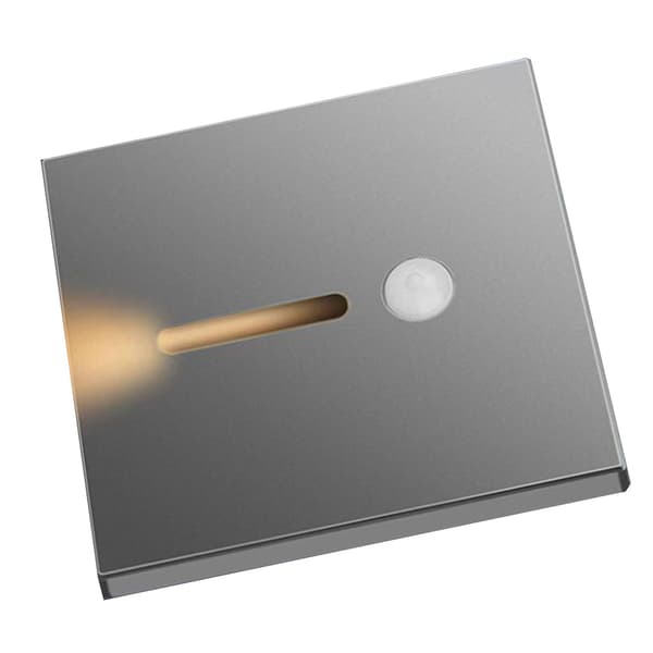 LED Bevægelsessensor Natlampe, Grå, ABS Induktionslampe til Sengekant, Korridor, Gang