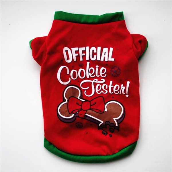 Hund Jul T-shirt, Rött Ben, XS S M L, Polyester Husdjur Julkläder Väst