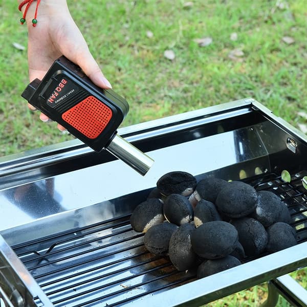 Bærbar BBQ Luftblæser, Letvægts Rustfrit Stål & ABS, Lav Støj, til Camping og Udendørs Grill
