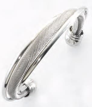 Silver Mesh Armband, Rostfritt Stål, 50mm, Victoria Stil