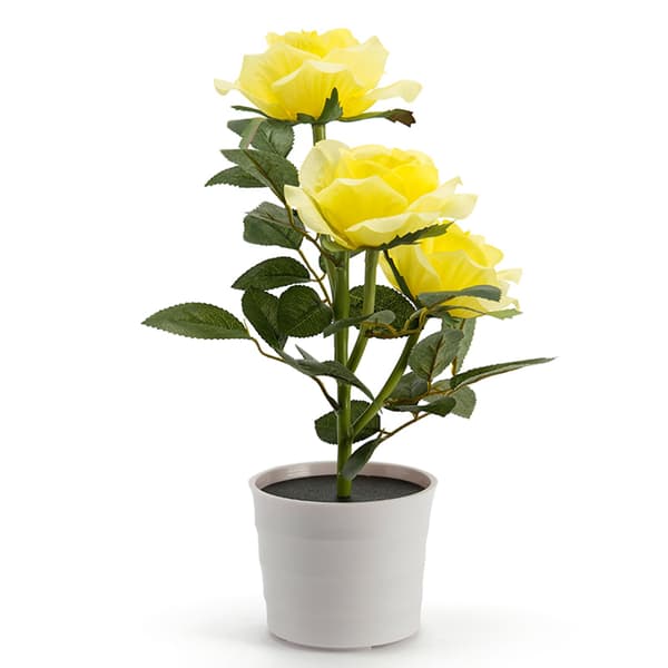 Solcellsdriven LED-simuleringsblomkruka, utomhusdekorativ för uteplats trädgård gräsmatta
